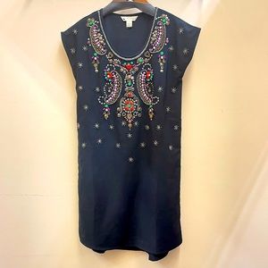Yumi Beaded Dress Black Multicolor beads size Small